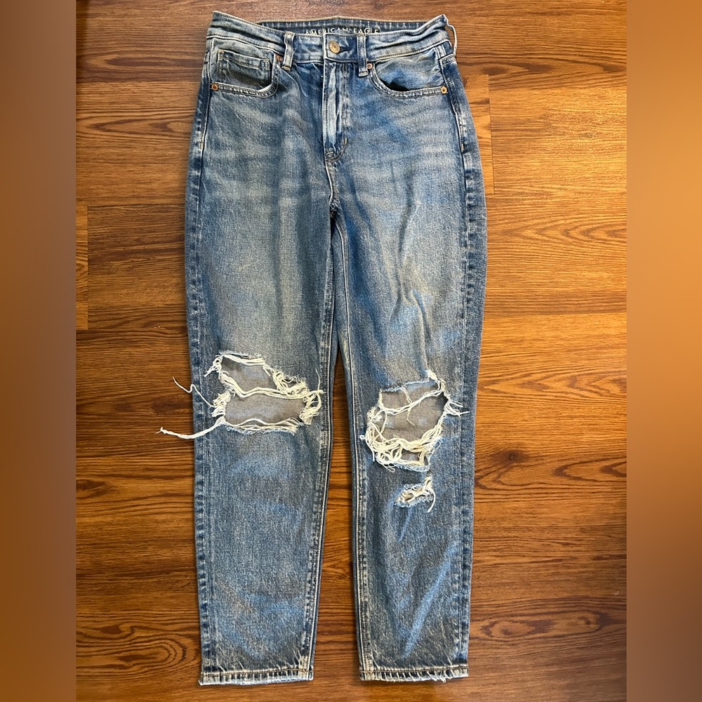 Distressed Blue Jeans